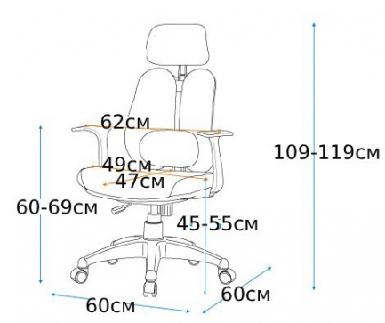 Подростковое компьютерное кресло серия Synif мод. DUO Gini (SY-1033-GN) - 3